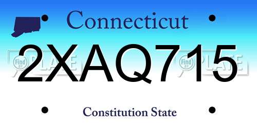 2XAQ715 Connecticut License Plate