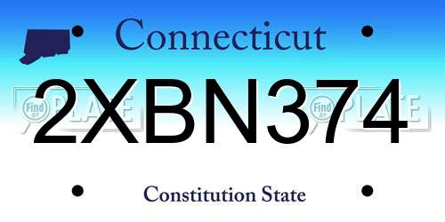 2XBN374 Connecticut License Plate