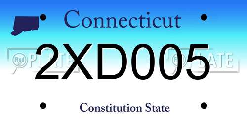 2XD005 Connecticut License Plate