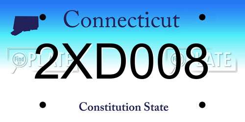 2XD008 Connecticut License Plate
