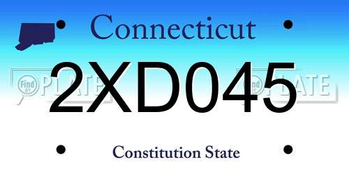 2XD045 Connecticut License Plate