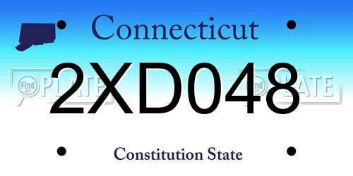 2XD048 Connecticut License Plate