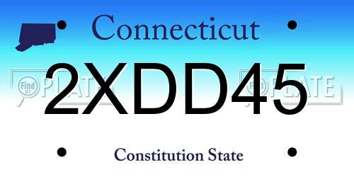 2XDD45 Connecticut License Plate