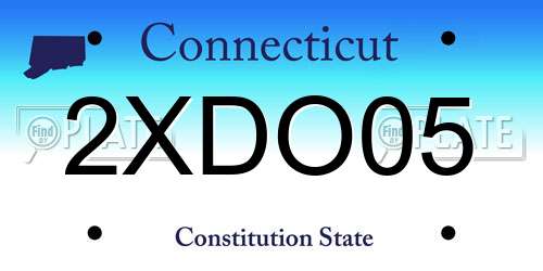 2XDO05 Connecticut License Plate