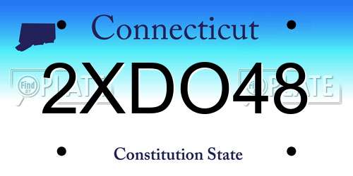 2XDO48 Connecticut License Plate