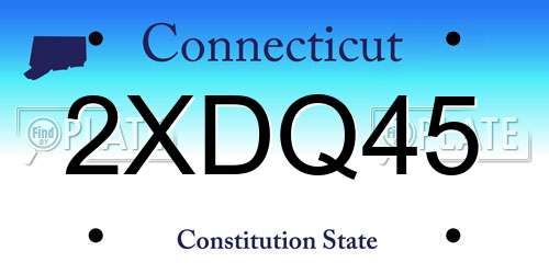 2XDQ45 Connecticut License Plate