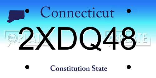 2XDQ48 Connecticut License Plate