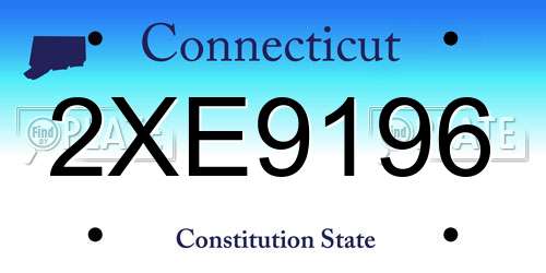 2XE9196 Connecticut License Plate