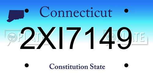 2XI7149 Connecticut License Plate