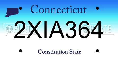 2XIA364 Connecticut License Plate