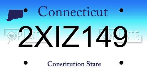 2XIZ149 Connecticut License Plate