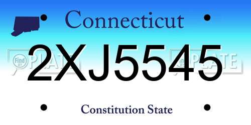 2XJ5545 Connecticut License Plate
