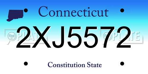 2XJ5572 Connecticut License Plate