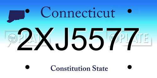 2XJ5577 Connecticut License Plate