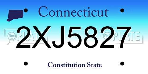 2XJ5827 Connecticut License Plate