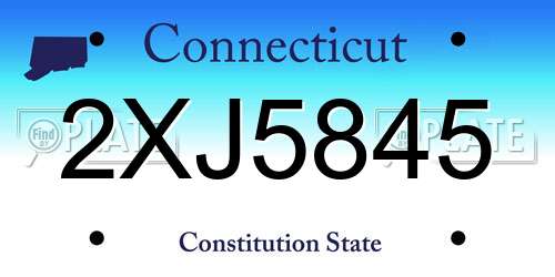 2XJ5845 Connecticut License Plate