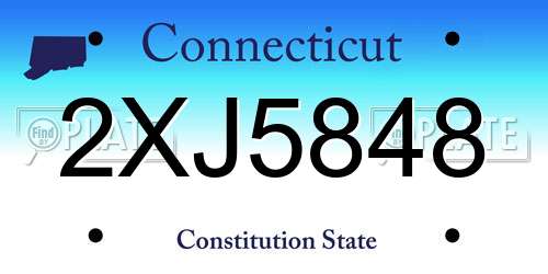 2XJ5848 Connecticut License Plate