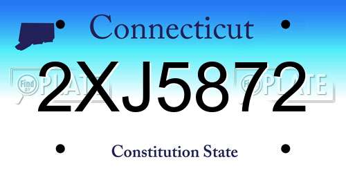 2XJ5872 Connecticut License Plate