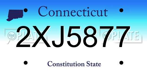 2XJ5877 Connecticut License Plate