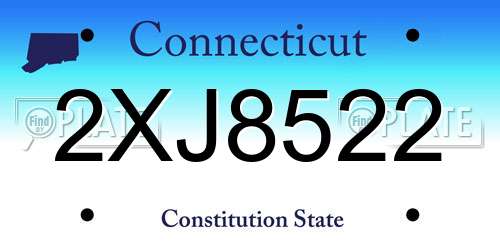 2XJ8522 Connecticut License Plate