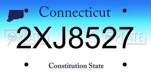 2XJ8527 Connecticut License Plate