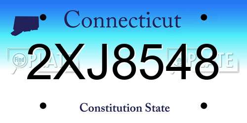2XJ8548 Connecticut License Plate