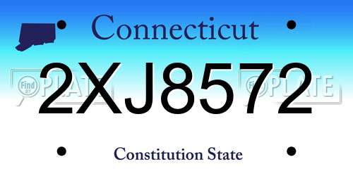 2XJ8572 Connecticut License Plate
