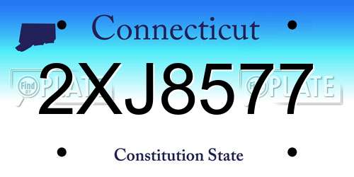 2XJ8577 Connecticut License Plate