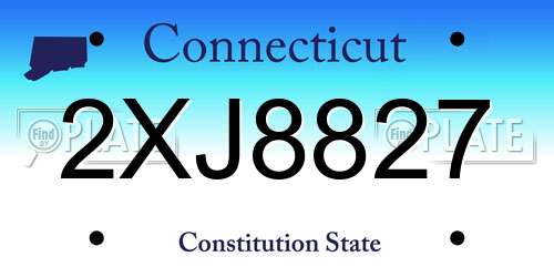 2XJ8827 Connecticut License Plate