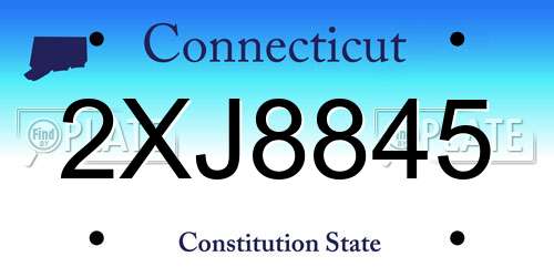 2XJ8845 Connecticut License Plate