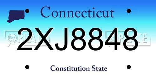 2XJ8848 Connecticut License Plate