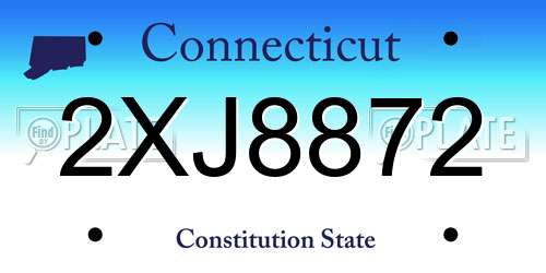 2XJ8872 Connecticut License Plate