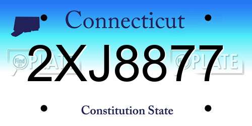 2XJ8877 Connecticut License Plate