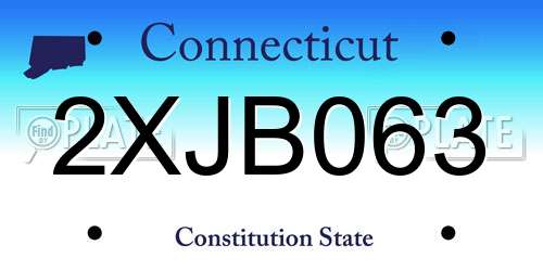 2XJB063 Connecticut License Plate