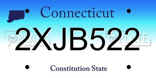 2XJB522 Connecticut License Plate