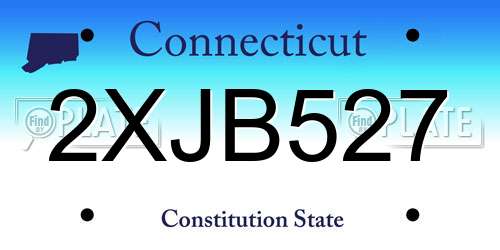 2XJB527 Connecticut License Plate