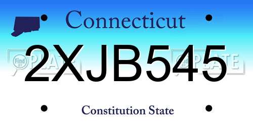 2XJB545 Connecticut License Plate