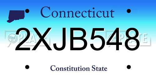 2XJB548 Connecticut License Plate