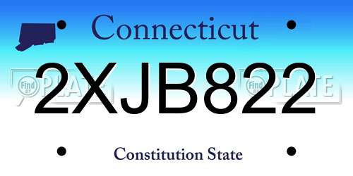 2XJB822 Connecticut License Plate