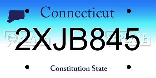 2XJB845 Connecticut License Plate