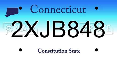 2XJB848 Connecticut License Plate