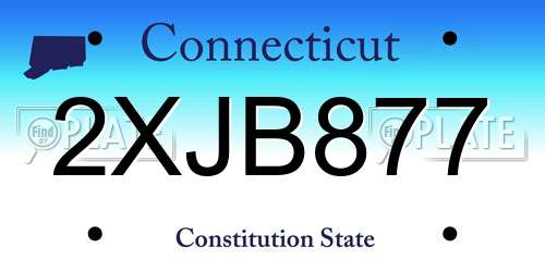 2XJB877 Connecticut License Plate