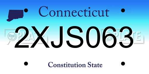 2XJS063 Connecticut License Plate