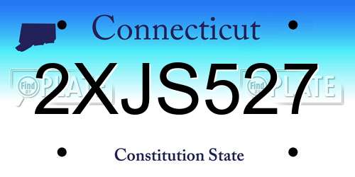 2XJS527 Connecticut License Plate