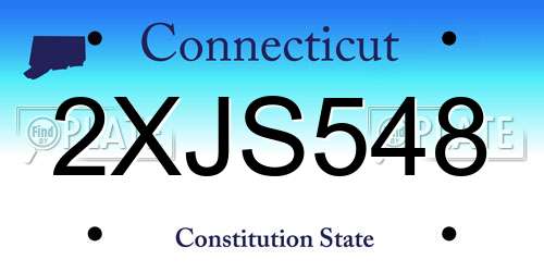 2XJS548 Connecticut License Plate