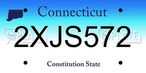2XJS572 Connecticut License Plate