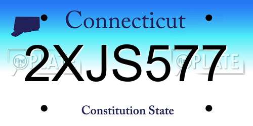 2XJS577 Connecticut License Plate