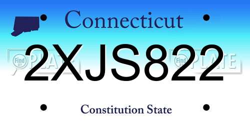2XJS822 Connecticut License Plate
