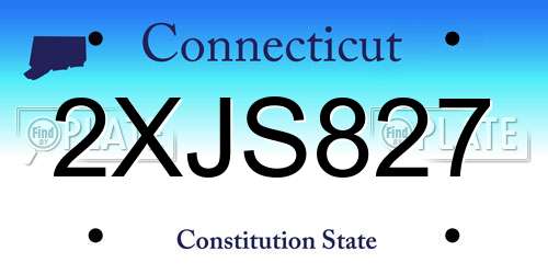 2XJS827 Connecticut License Plate