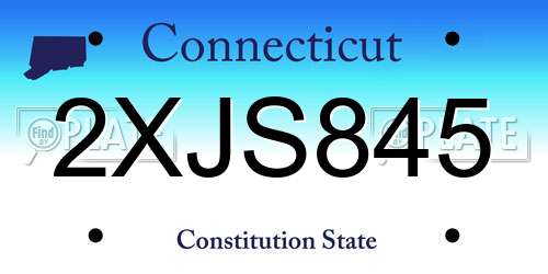 2XJS845 Connecticut License Plate
